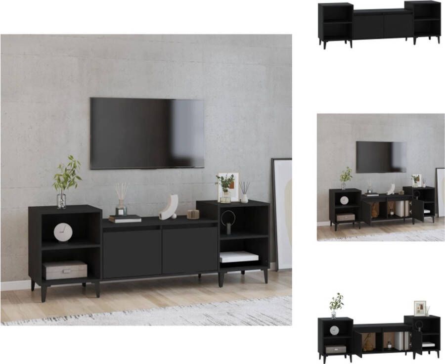 VidaXL TV-kast TV-meubel 160 x 35 x 55 cm Zwart Kast