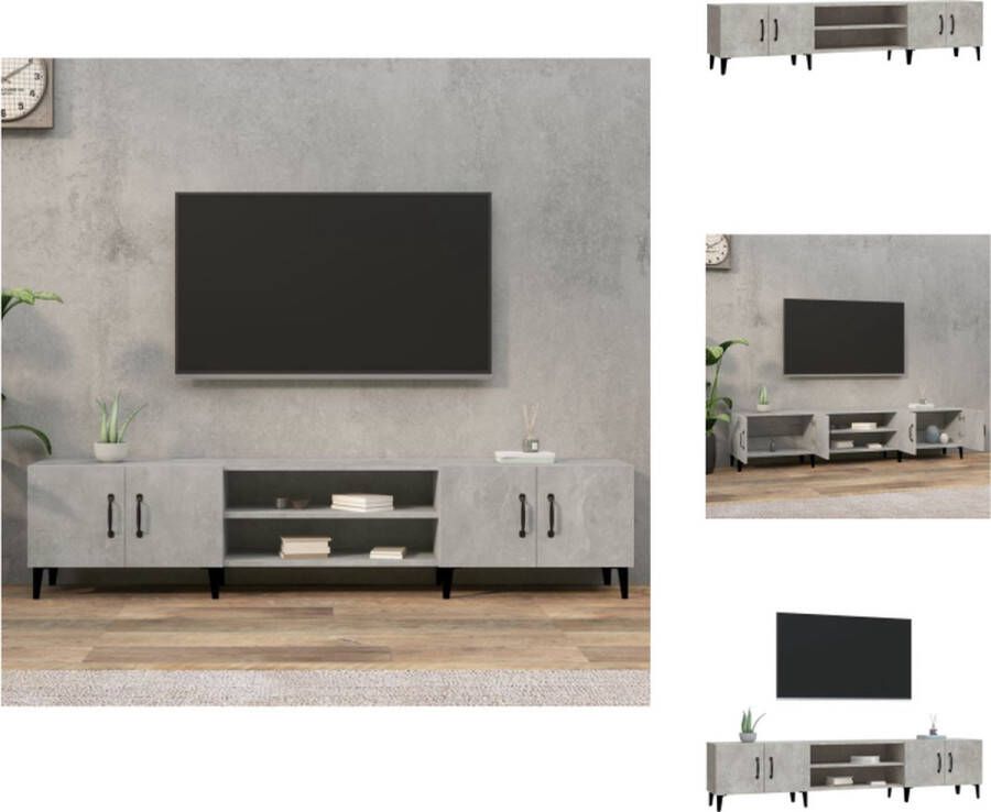 vidaXL TV-Kast TV-Meubel Betongrijs 180 x 31.5 x 40 cm (L x B x H) Kast