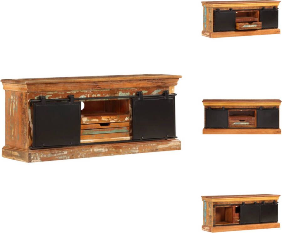 VidaXL Tv-kast Tv-kasten Tv-standaard Tv-standaarden Tv-meubel 110x30x45 cm massief gerecycled hout - Foto 2