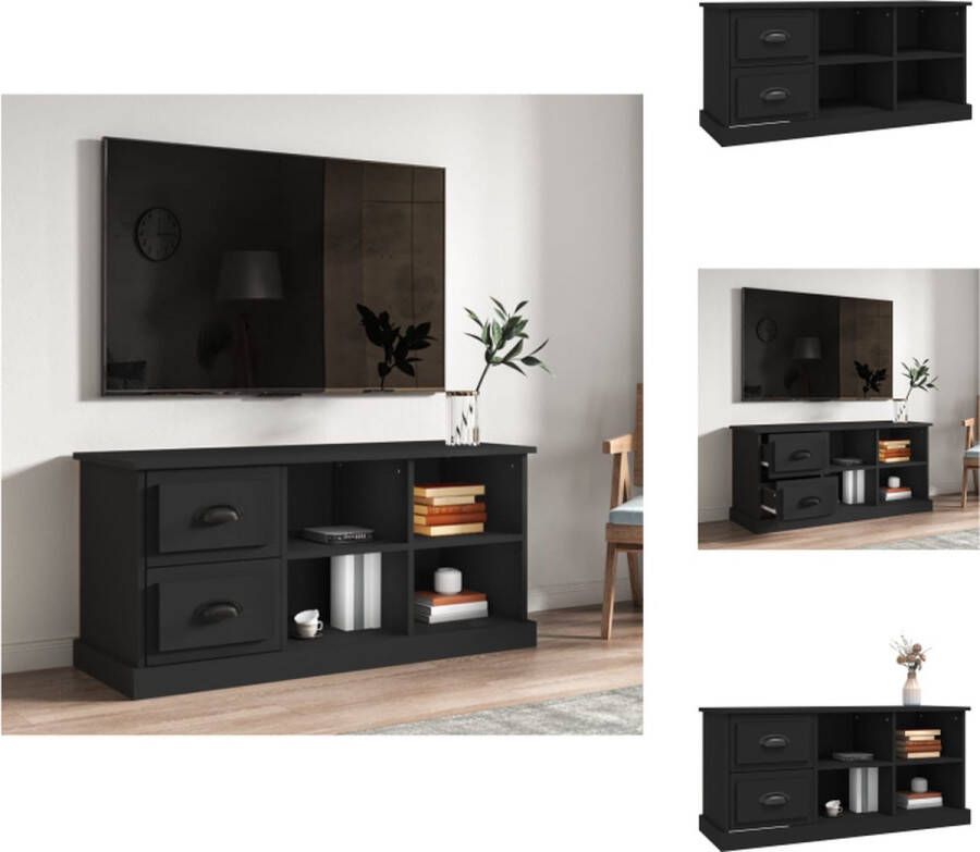 VidaXL Tv-kast Tv-kasten Tv-meubel Hifi-meubel Tv-meubel 102x35-5x47-5 cm bewerkt hout zwart - Foto 2