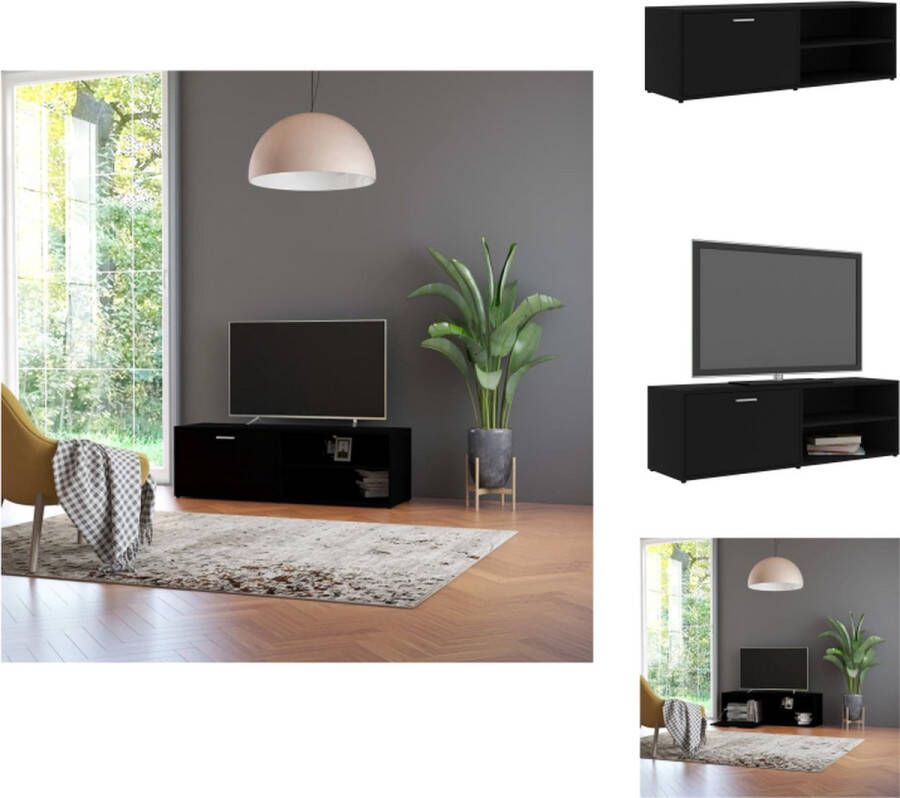 VidaXL Tv-meubel Tv-meubels Tv-meubelen Tv-meubilair Tv-meubel 120x34x37 cm bewerkt hout zwart