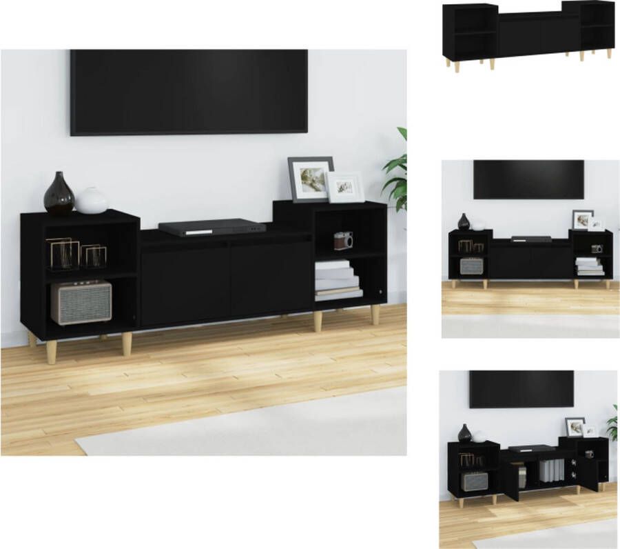 VidaXL Tv-kast Tv-kasten Tv-meubel Hifi-meubel Tv-meubel 160x35x55 cm bewerkt hout zwart - Foto 2