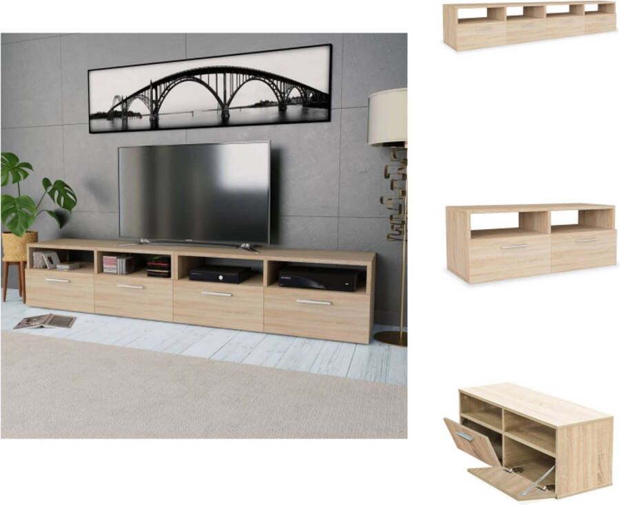 VidaXL Tv-kast Tv-kasten Tv-meubel Tv-meubels Tv-kasten 95x35x36 cm spaanplaat eikenkleurig 2 st