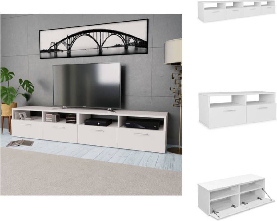 VidaXL Tv-kast Tv-kasten Tv-meubel Tv-meubels Tv-meubel 95x35x36 cm spaanplaat wit 2 st - Foto 2