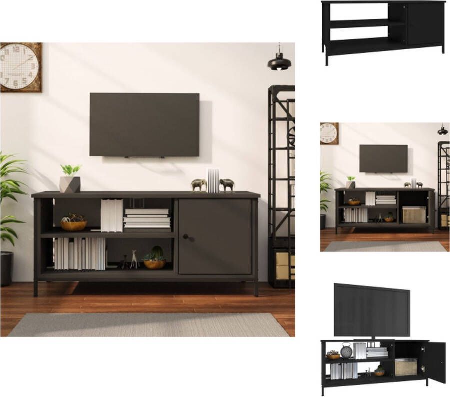 VidaXL Tv-meubel Tv-meubelen Tv-standaard Televisiemeubel Tv-meubel 100x40x45 cm bewerkt hout zwart