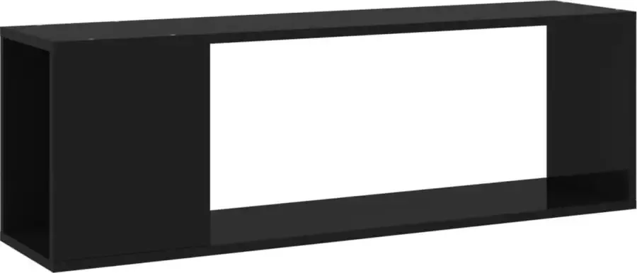 VidaXL Tv-meubel 100x24x32 cm spaanplaat hoogglans zwart - Foto 2