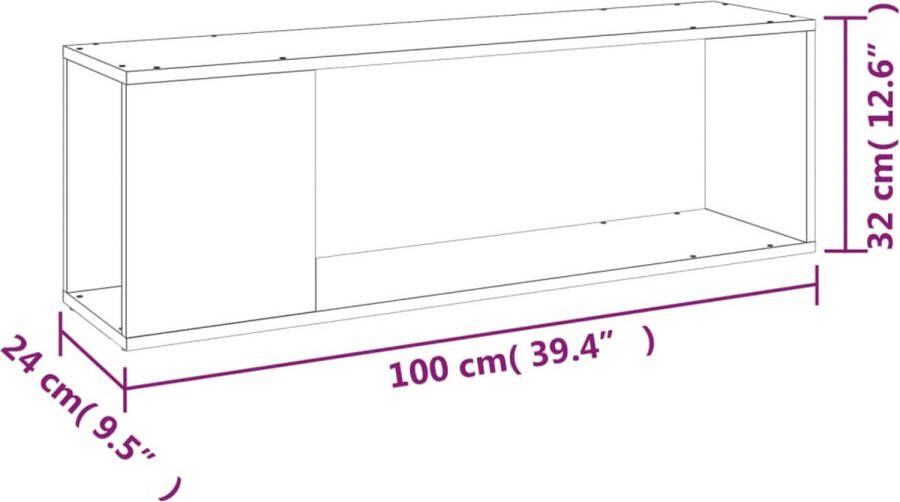 VIDAXL Tv-meubel 100x24x32 cm bewerkt hout sonoma eikenkleurig - Foto 3