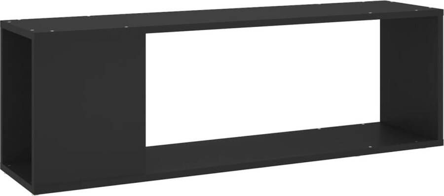 VidaXL Tv-meubel 100x24x32 cm Bewerkt hout Zwart Tv-kast Zwarte Tv-kast Houten Tv-kast Media Kast Salontafel Woonkamer Meubilair Spaanplaat Kast Compact Tv-meubel Modern Tv-meubel