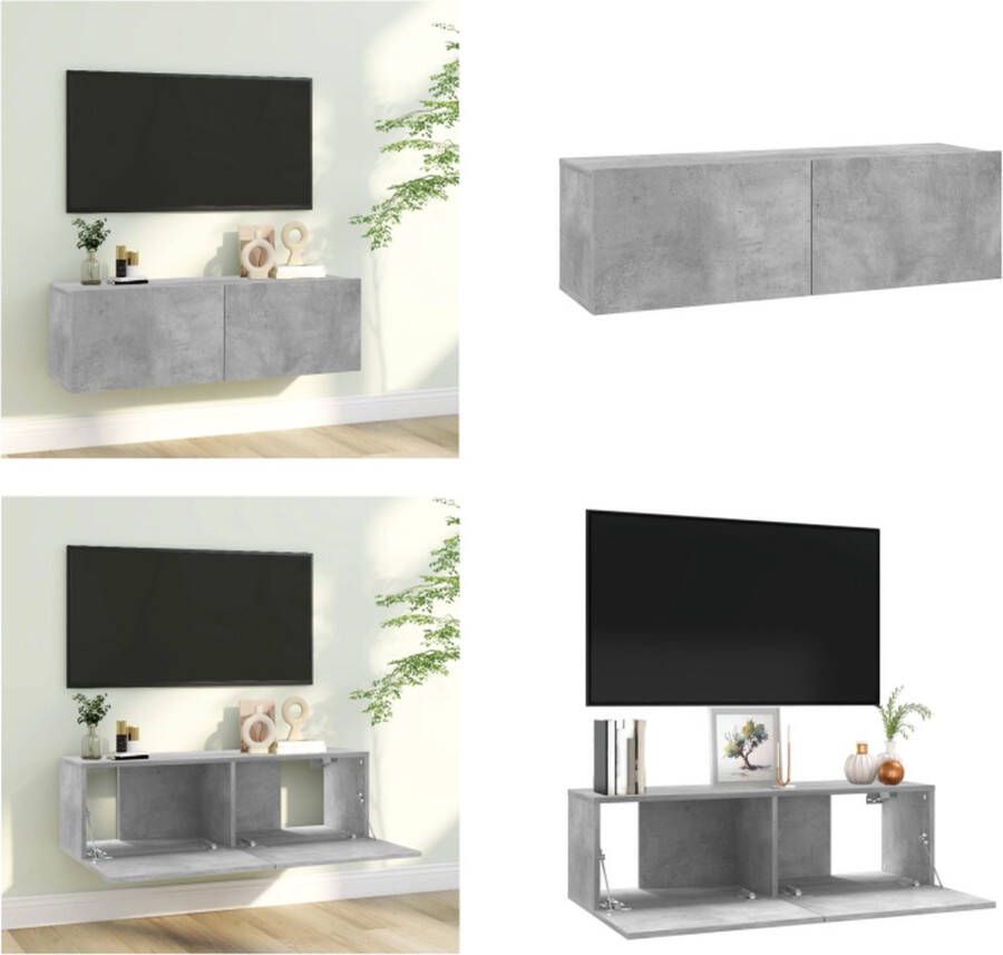 VidaXL Tv-meubel 100x30x30 cm bewerkt hout betongrijs Tv-meubel Tv-meubels Tv-meubelen Tv-meubilair