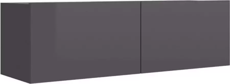 VidaXL -Tv-meubel-100x30x30-cm-bewerkt-hout-hoogglans-grijs - Foto 2