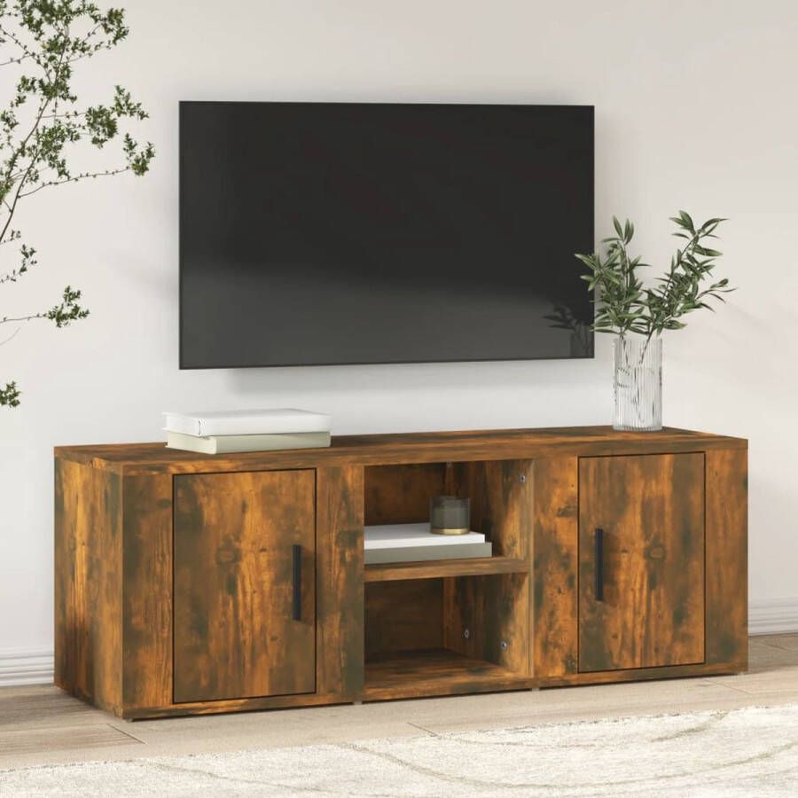 VidaXL -Tv-meubel-100x31 5x35-cm-bewerkt-hout-gerookt-eikenkleurig - Foto 1
