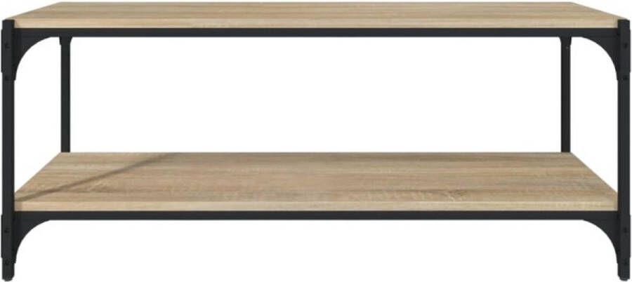 VidaXL -Tv-meubel-100x33x41-cm-bewerkt-hout-en-staal-sonoma-eikenkleur - Foto 5