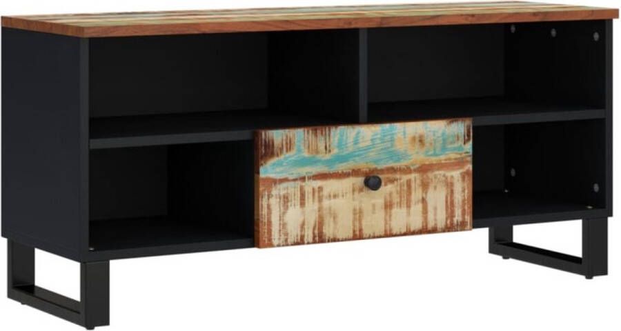 VidaXL -Tv-meubel-100x33x46-cm-massief-hout-gerecycled-en-bewerkt-hout - Foto 3