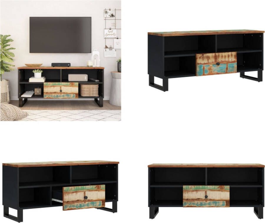 VidaXL Tv-meubel 100x33x46 cm massief hout gerecycled en bewerkt hout Tv-meubel Tv-meubelen Tv-standaard Televisiemeubel