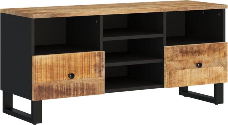 VidaXL -Tv-meubel-100x33x46-cm-massief-mangohout-en-bewerkt-hout - Foto 1