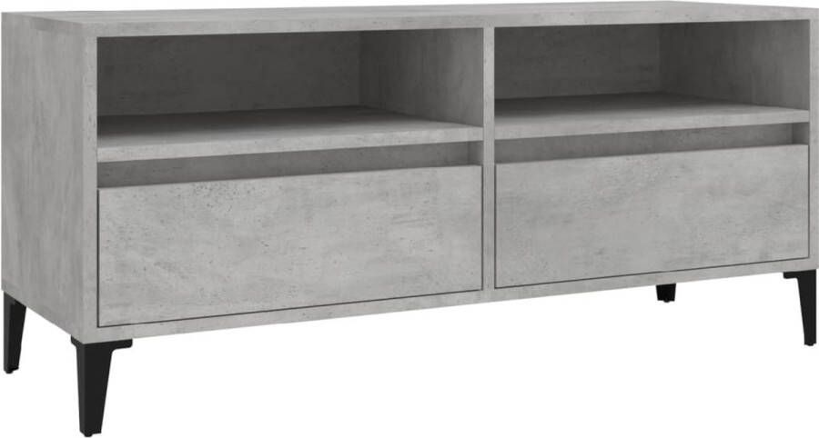 VidaXL -Tv-meubel-100x34 5x44 5-cm-bewerkt-hout-betongrijs - Foto 2