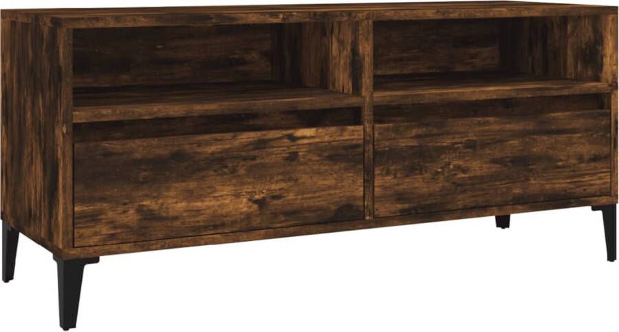 VidaXL -Tv-meubel-100x34 5x44 5-cm-bewerkt-hout-gerookt-eikenkleurig - Foto 2