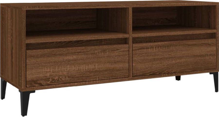 VidaXL -Tv-meubel-100x34 5x44 5-cm-bewerkt-hout-gerookt-eikenkleurig