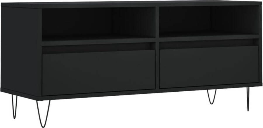 VidaXL -Tv-meubel-100x34 5x44 5-cm-bewerkt-hout-zwart