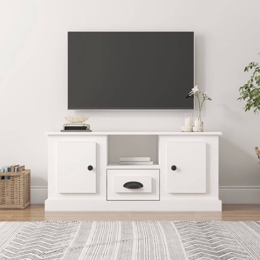 VidaXL -Tv-meubel-100x35 5x45-cm-bewerkt-hout-wit - Foto 3