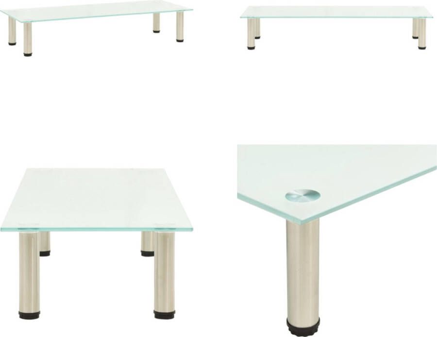 VidaXL Tv-meubel 100x35x17 cm gehard glas mat Tv-standaard Tv-standaarden Tv-standaards Tv-meubel