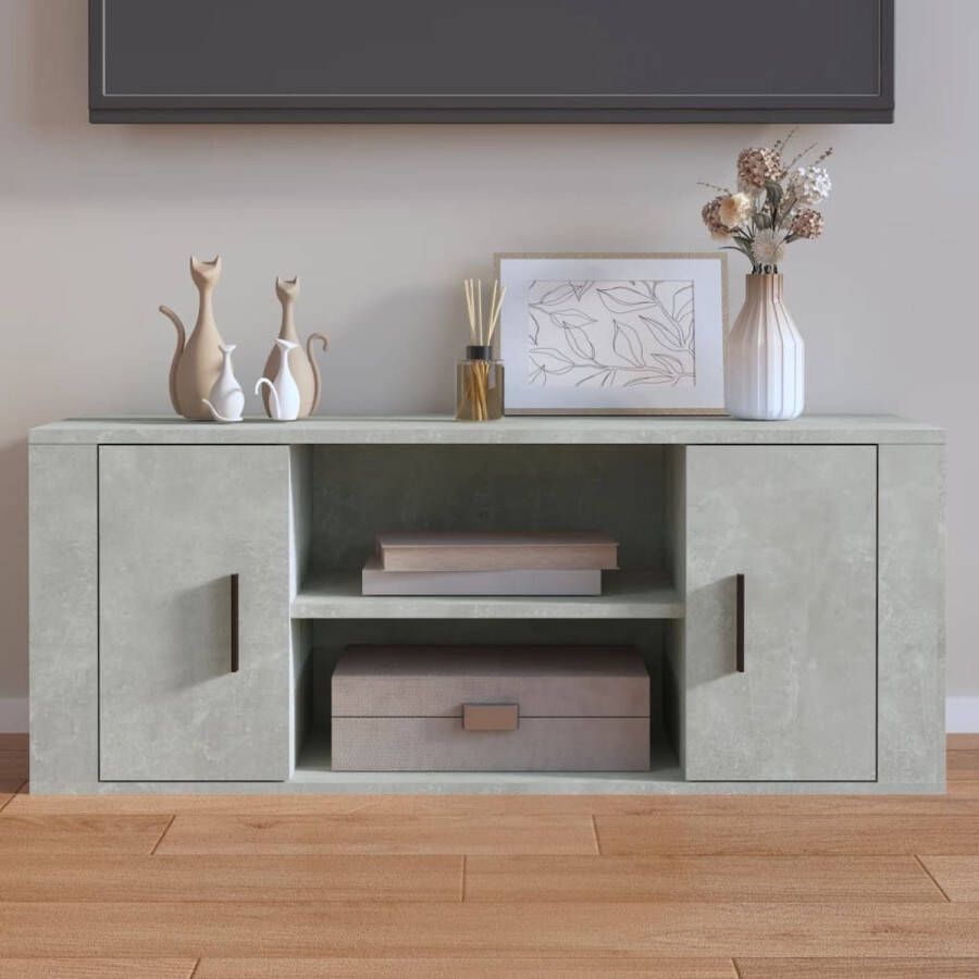 VidaXL -Tv-meubel-100x35x40-cm-bewerkt-hout-betongrijs