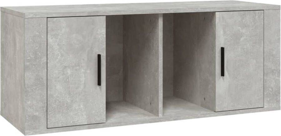 VidaXL -Tv-meubel-100x35x40-cm-bewerkt-hout-betongrijs - Foto 2