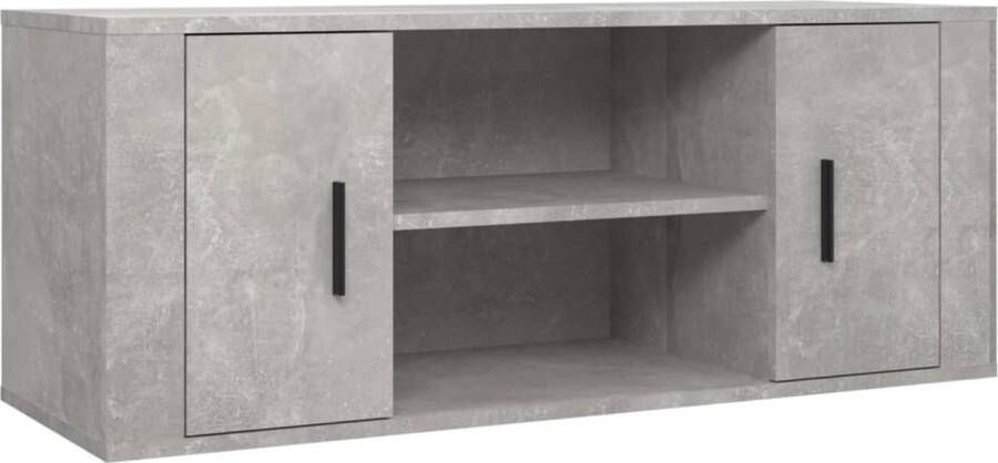 VidaXL -Tv-meubel-100x35x40-cm-bewerkt-hout-betongrijs - Foto 2