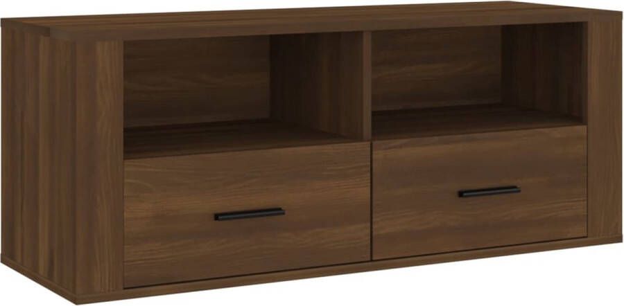 VidaXL -Tv-meubel-100x35x40-cm-bewerkt-hout-bruineikenkleurig - Foto 3