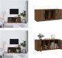 VidaXL Tv-meubel 100x35x40 cm bewerkt hout bruineikenkleurig Tv-kast Tv-kasten Tv-meubel Met LED-verlichting - Thumbnail 3