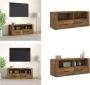 VidaXL Tv-meubel 100x35x40 cm bewerkt hout gerookt eikenkleurig Tv-kast Tv-kasten Tv-meubel Met LED-verlichting - Thumbnail 2