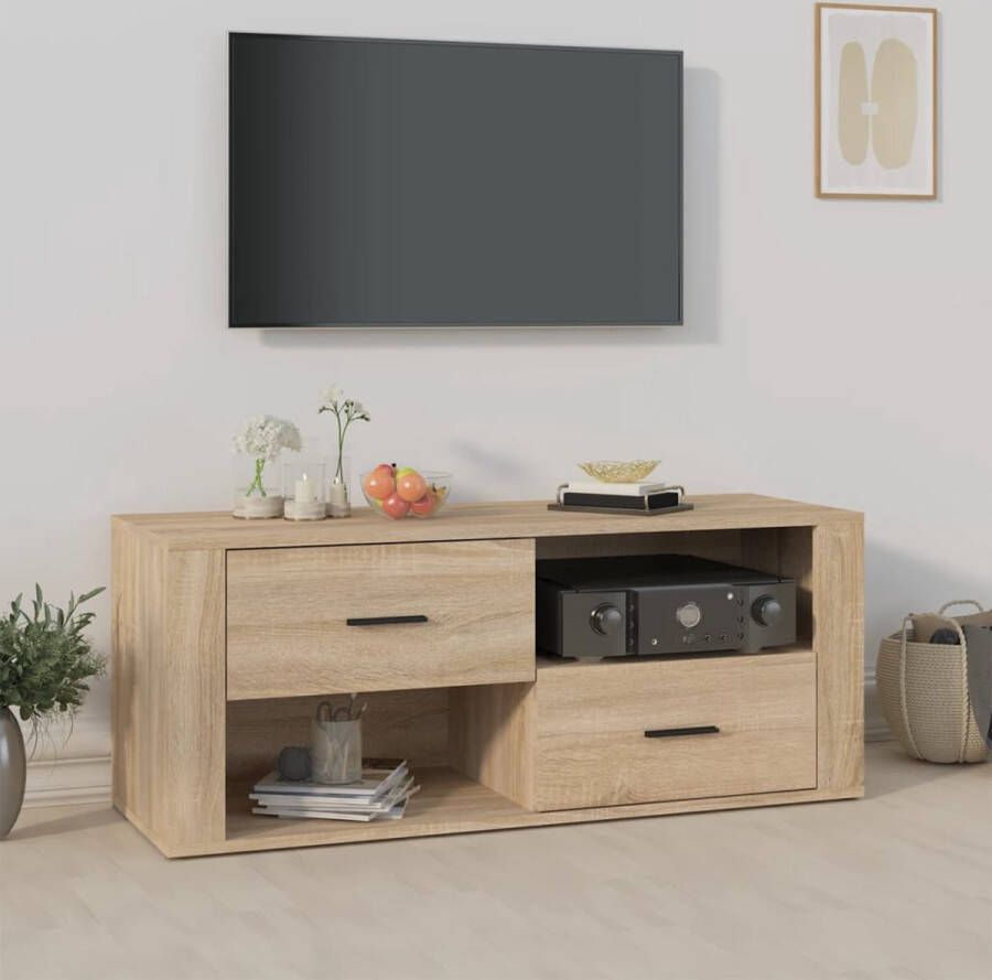 VidaXL -Tv-meubel-100x35x40-cm-bewerkt-hout-sonoma-eikenkleurig - Foto 5