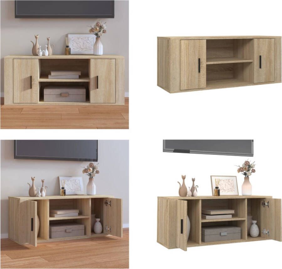 VidaXL -Tv-meubel-100x35x40-cm-bewerkt-hout-sonoma-eikenkleurig