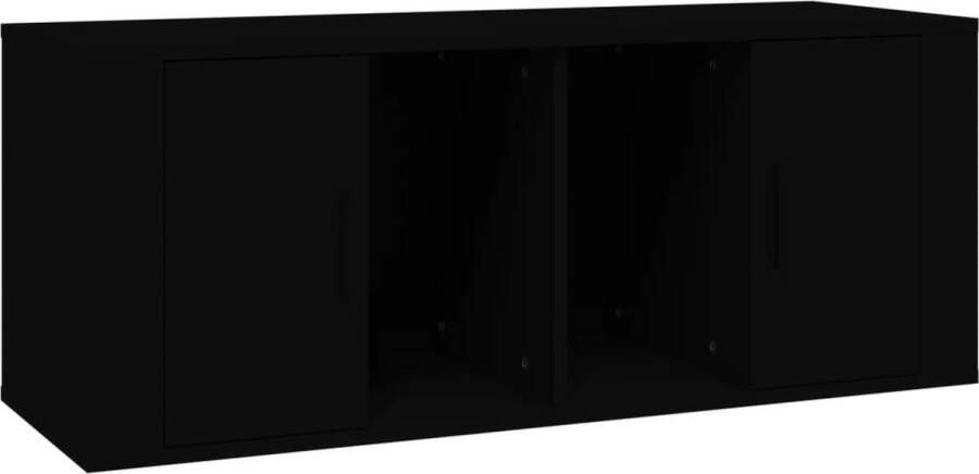 VidaXL -Tv-meubel-100x35x40-cm-bewerkt-hout-zwart - Foto 2