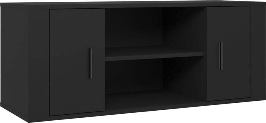 VidaXL -Tv-meubel-100x35x40-cm-bewerkt-hout-zwart - Foto 1