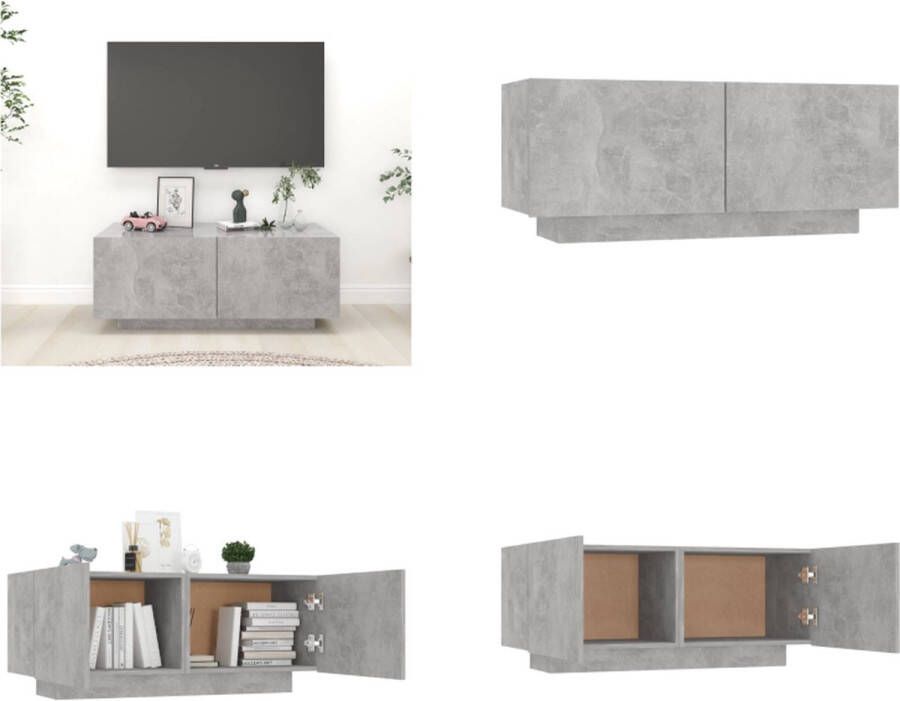 VidaXL Tv-meubel 100x35x40 cm bewerkt hout betongrijs Tv-kast Tv-kasten Tv-standaard Tv-standaarden
