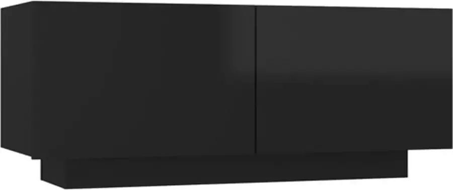 VidaXL Tv-meubel 100x35x40 Cm Spaanplaat Hoogglans Zwart - Foto 1