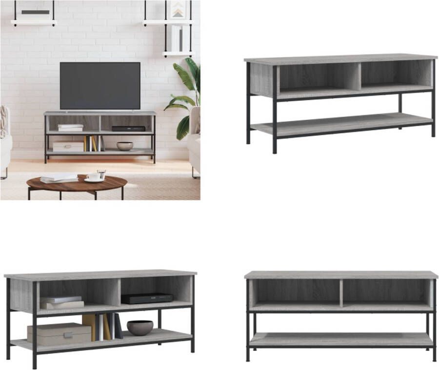 VidaXL Tv-meubel 100x35x45 cm bewerkt hout grijs sonoma eikenkleurig Tv-meubel Tv-meubels Kast Dressoir