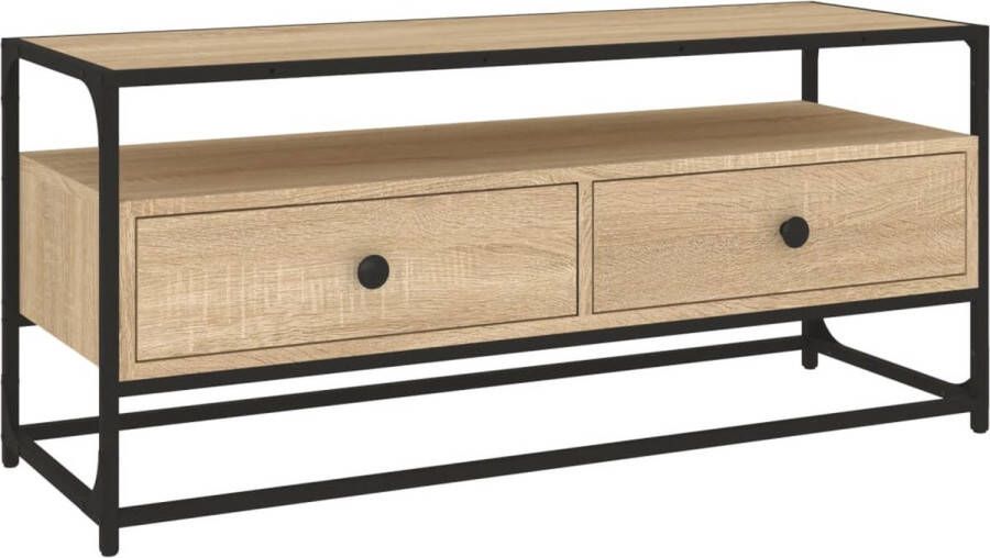 VidaXL -Tv-meubel-100x35x45-cm-bewerkt-hout-sonoma-eikenkleurig - Foto 2