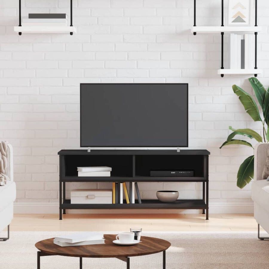 VidaXL -Tv-meubel-100x35x45-cm-bewerkt-hout-zwart - Foto 2