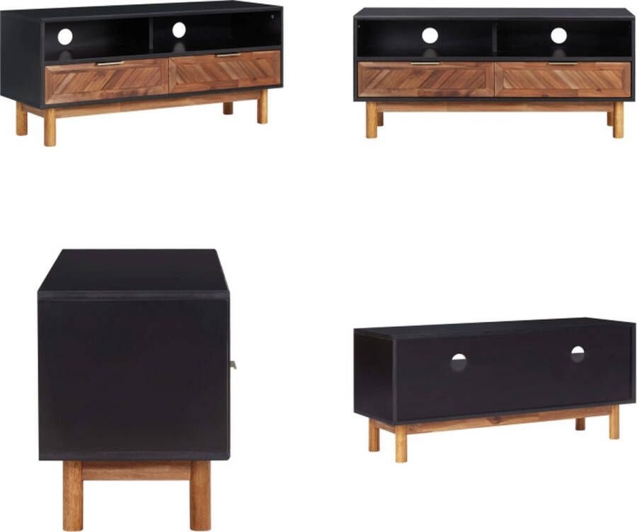 VidaXL Tv-meubel 100x35x45 cm massief acaciahout en MDF Tv-meubel Tv-meubels Tv-meubelen Tv-meubilair