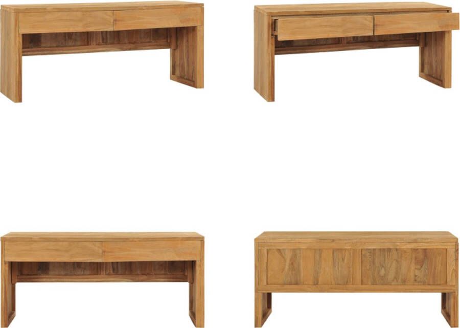 VidaXL Tv-meubel 100x35x45 cm massief teakhout Tv-meubel Tv-meubels Tv-meubelen Tv-meubilair