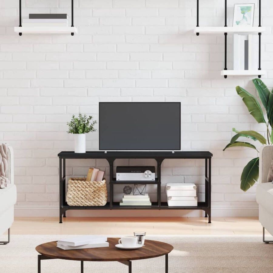 VidaXL Tv meubel 100x35x45 cm spaanplaat en ijzer zwart