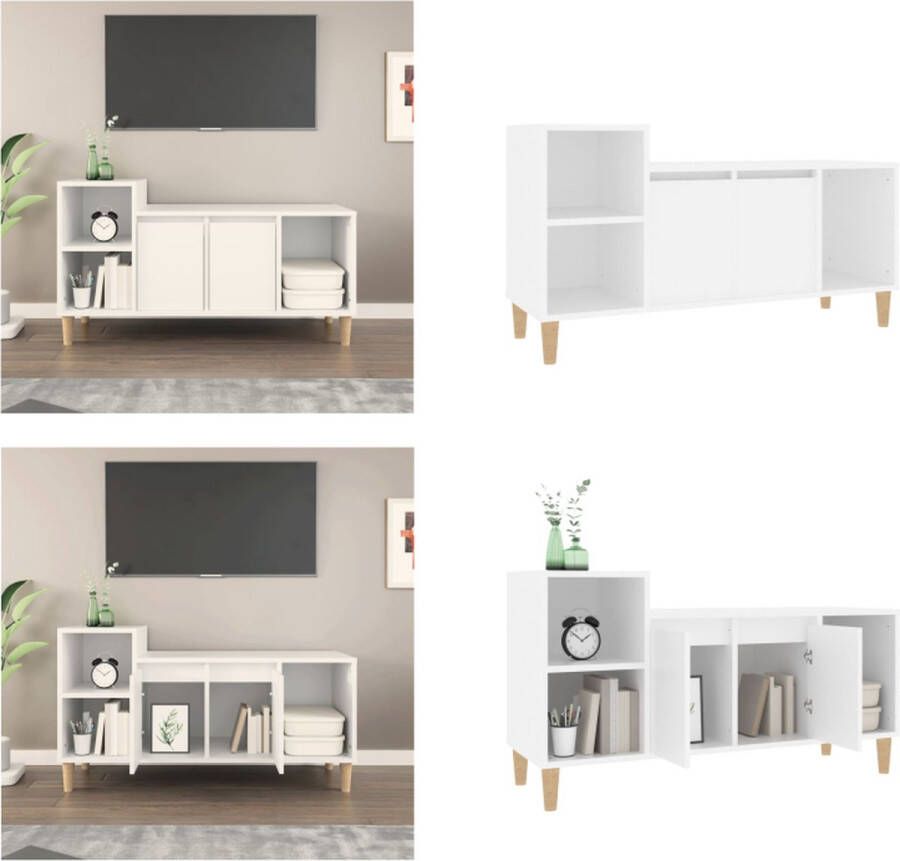 VidaXL -Tv-meubel-100x35x55-cm-bewerkt-hout-wit - Foto 4