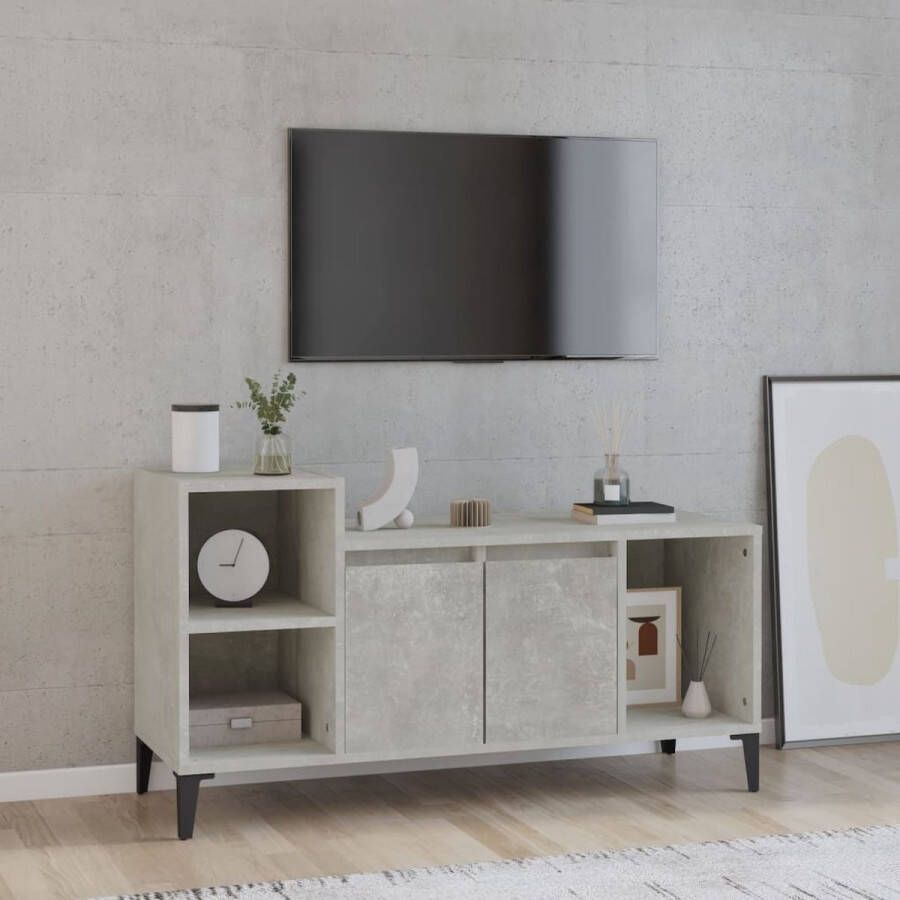 VidaXL Tv meubel 100x35x55 cm spaanplaat betongrijs