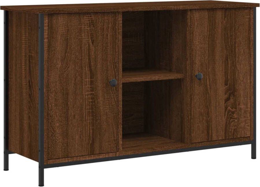 VidaXL -Tv-meubel-100x35x65-cm-bewerkt-hout-bruineikenkleurig - Foto 1