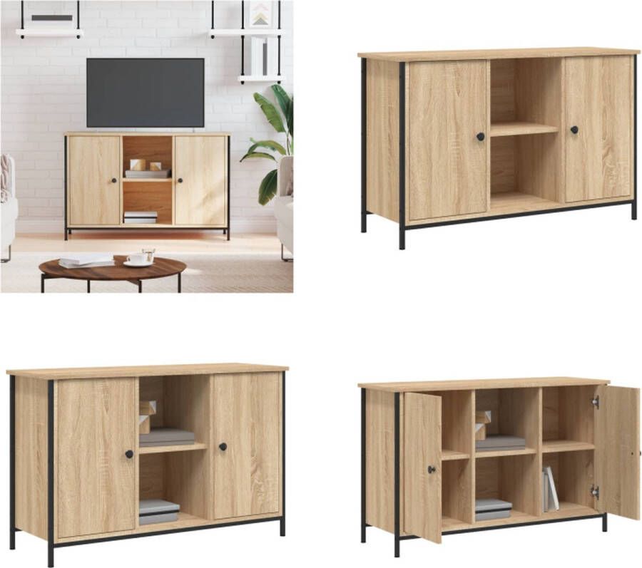 VidaXL -Tv-meubel-100x35x65-cm-bewerkt-hout-sonoma-eikenkleurig