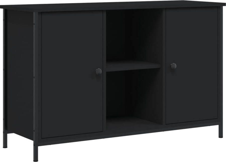 VidaXL -Tv-meubel-100x35x65-cm-bewerkt-hout-zwart - Foto 1