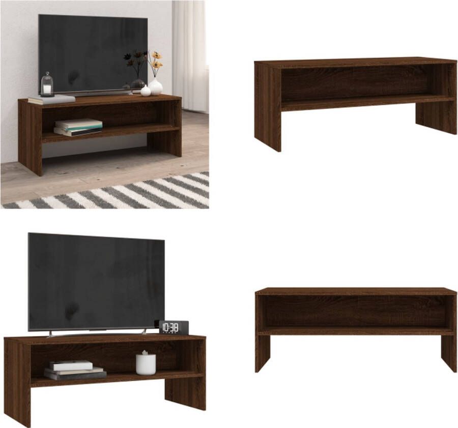 VidaXL Tv-meubel 100x40x40 cm bewerkt hout bruineikenkleurig Tv Meubel Tv Meubels Tv Kast Tv Kasten