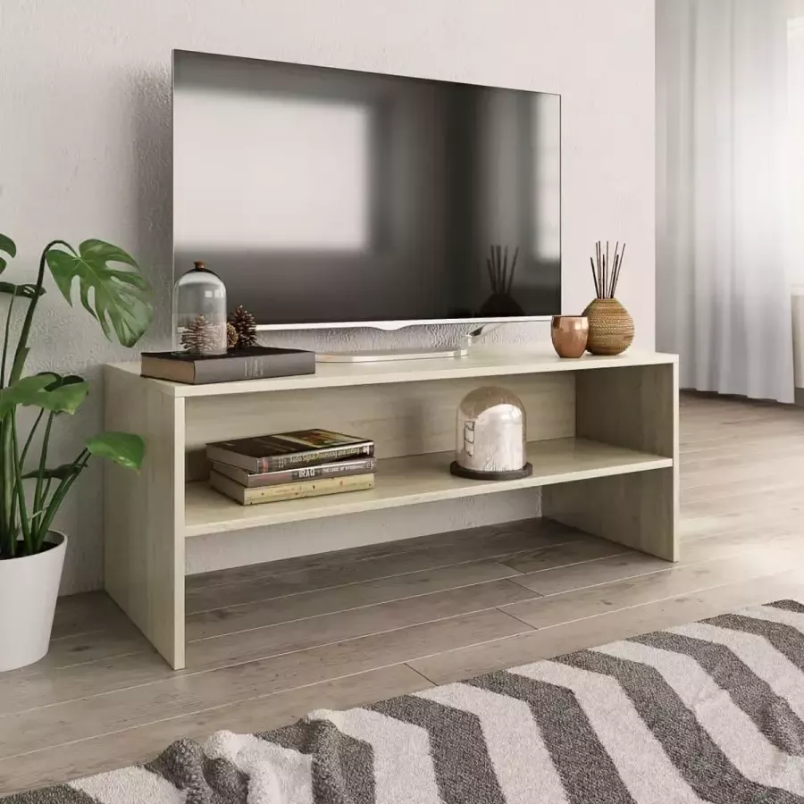 VidaXL -Tv-meubel-100x40x40-cm-bewerkt-hout-sonoma-eikenkleurig - Foto 2